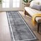 World Rug Gallery Contemporary Distressed Bordered Soft Runner Rug 2' x 7' Gray 3007GRAY2X7 - alternate 1